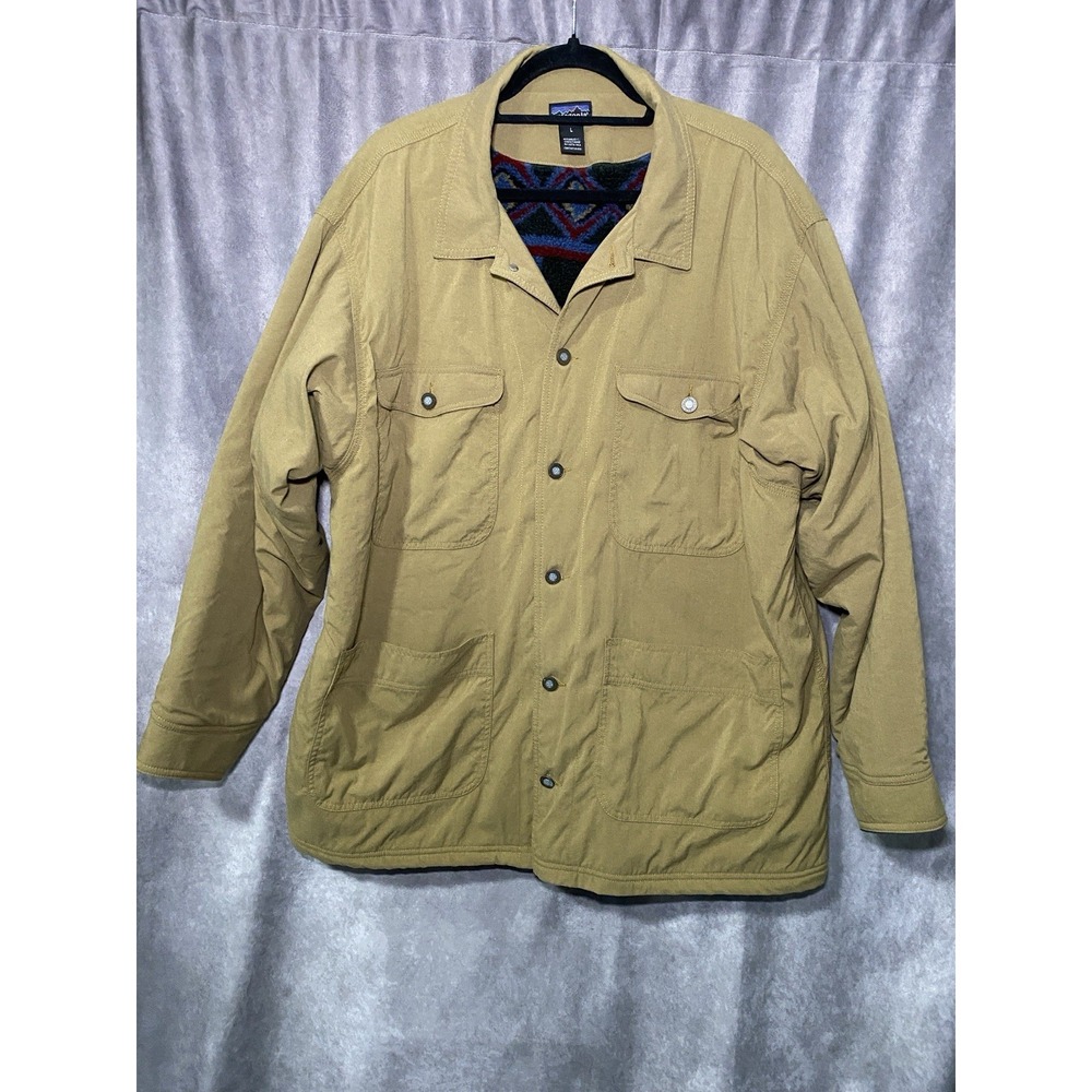 Vintage 90s Patagonia Nuevo Range Aztec Barn Chore Coat Jacket L Fleece 27052